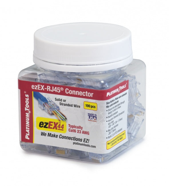 Platinum Tools - 100028C - ezEX44 Cat6 Connectors, 50/Clamshell.