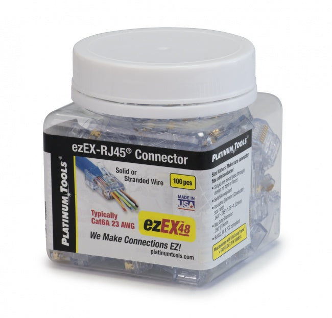 Platinum Tools - 105025 - ezEX48 Cat6A Connectors, Pkg 500/Bag
