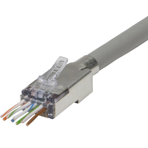 Platinum Tools - 105029 - ezEX48 Cat6A Shielded RJ45 External Ground Connectors, 100/Bag.