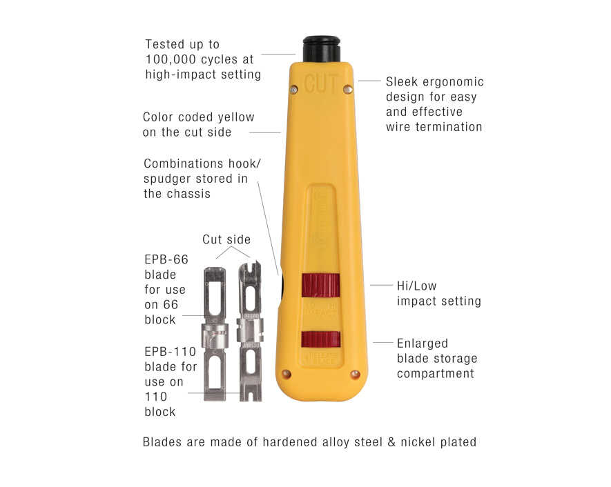 Jonard Tools - EPD-91461 - Punchdown Tool With 2 Blades 66 & 110