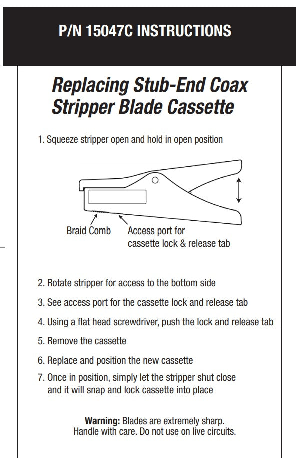 Platinum Tools - 15047C - Replacement Blade Cassette for P/N 15046. Clamshell.