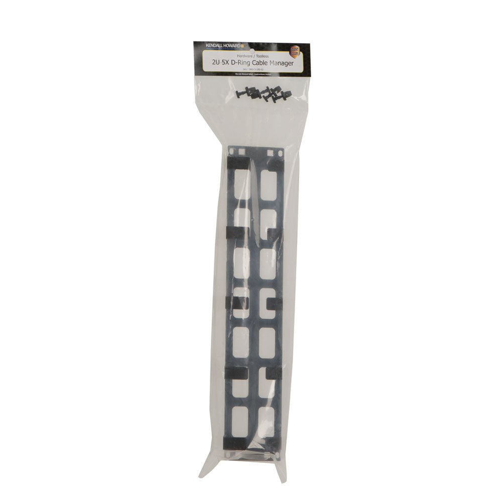 Kendall Howard - 1903-3-100-02 - 2U 5X D-Ring Cable Manager