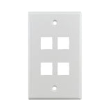 Simply 45 - S45-3204W - 4 Port White Keystone Wall Plate, Standard, Single Gang, UL - 1EA/BAG
