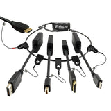 Simply 45 - DO-L001 - SimplyAV 4K Loaded Dongler: DP1.4, MDP1.4, USB Type C, HDMI Port Saver,  Source Harness, Dongler Ring - Boxed
