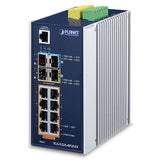 Planet - IGS-5225-8P2S2X - Industrial L3 8-Port 10/100/1000T 802.3at PoE + 2-Port 1G/2.5G SFP + 2-Port 10G SFP+ Managed Ethernet Switch