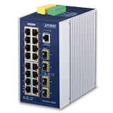 Planet - IGS-6325-16P4S - L3 Industrial 16-Port 10/100/1000T 802.3at PoE + 4-Port 100/1000X SFP Managed Ethernet Switch