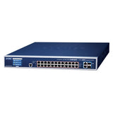 Planet - GS-6320-24UP2T2XV - L3 24-Port 10/100/1000T 802.3bt PoE + 2-Port 10GBASE-T + 2-Port 10G SFP+ Managed Switch w/ LCD Touch Screen and Redundant Power