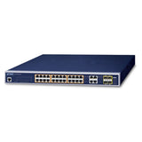 Planet - GS-4210-24PL4C - 24-Port 10/100/1000T 802.3at PoE + 4-Port Gigabit TP/SFP Combo Managed Switch (440W PoE Budget)