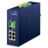 Planet - IVR-300FP - Industrial 4-Port 10/100/1000T 802.3at PoE + 1-Port 10/100/1000T + 1-Port 1000X SFP VPN Security Gateway