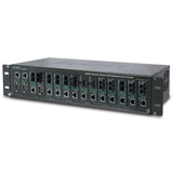 Planet - MC-1500R48 - 19" 2.4U 15-Slot Media Converter Chassis with Optional Redundant DC Power Supply