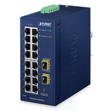 Planet - IGS-4215-16T2S-U - Industrial L2/L4 16-Port 10/100/1000T + 2-Port 100/1000X SFP Managed Switch with USB Console