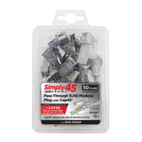Simply 45 - S45-1550P - PROSeries Pass Through Shielded - Cat5e STP (internal ground) With Cap45- 50pc Clamshell