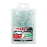 Simply 45 - S45-1601P - PROSeries Pass Through Green Tint - Cat6 UTP with Cap45 - 50pc Clamshell