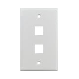 Simply 45 - S45-3202W - 2 Port White Keystone Wall Plate, Standard, Single Gang, UL - 1EA/BAG