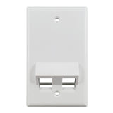 Simply 45 - S45-3202AW - 2 Angled Port White Keystone Wall Plate, Standard, Single Gang, UL - 1EA/BAG