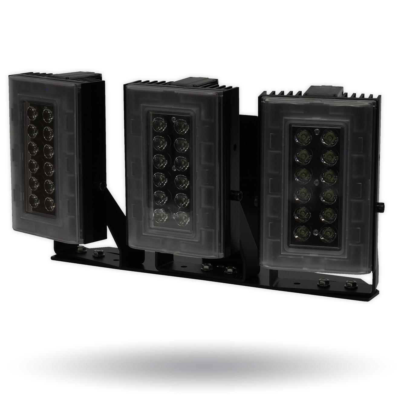 Digital Watchdog - DW-ILHYBIP850 - Hybrid 850nm Infra-red Illuminator and White Light, High Power Dual Core LEDs, with 614' coverage distance. Interchangeable lens packs to deliver a variety of angles out of the box. Built in web browser interface fo