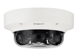 Hanwha Techwin PNM-8082VT 6MP (2MP x 3) Multi-Sensor WDR Network Outdoor Multi-Directional Dome Camera Camera with 3.0~6mm varifocalfocal, RJ45 Connection
