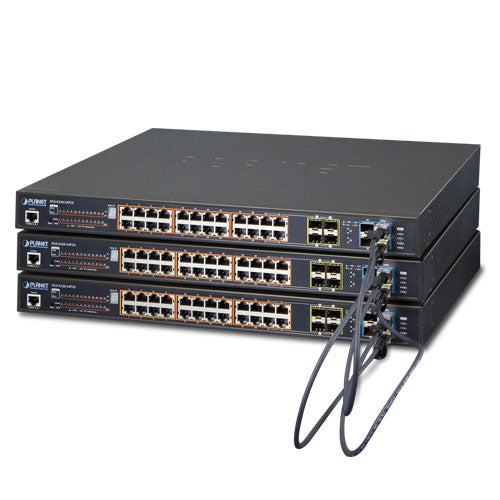 Planet - SGS-5220-24P2X - L2+ 24-Port 10/100/1000T 802.3at PoE + 2-Port 10G SFP+ Managed Stackable Switch / 440W