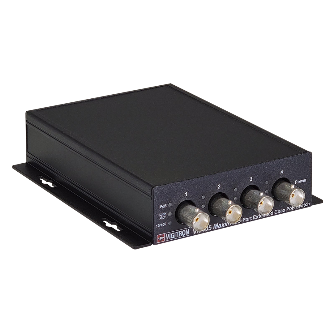 Vigitron - Vi3405 - 5-Port MaxiiNet™ Extended Coax PoE Switch, Standard Uplink