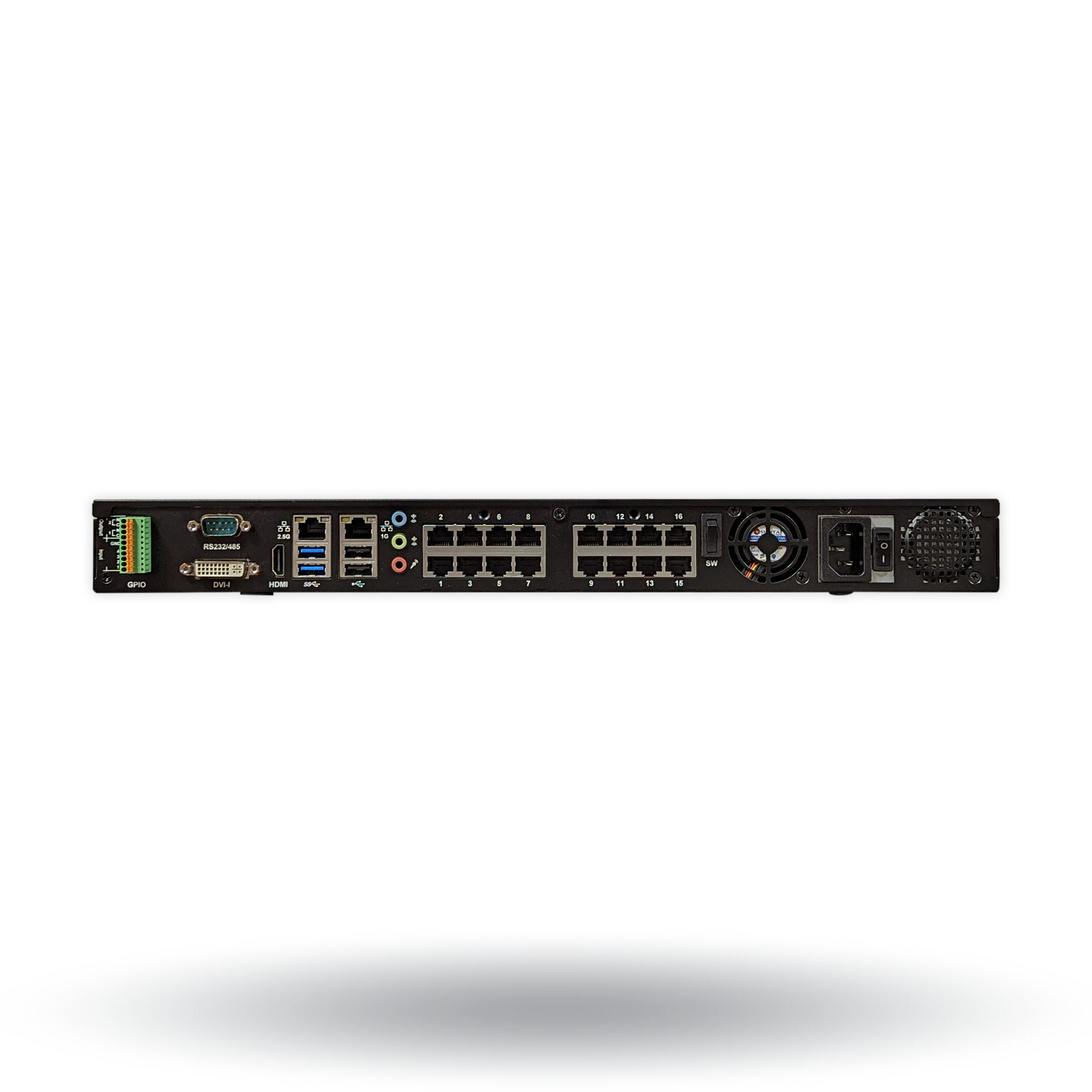 Digital Watchdog - DW-BJCX8T-LX - Blackjack CX 16-channel Embedded PoE NVR Powered by DW Spectrum, Linux OS with 8TB HDD