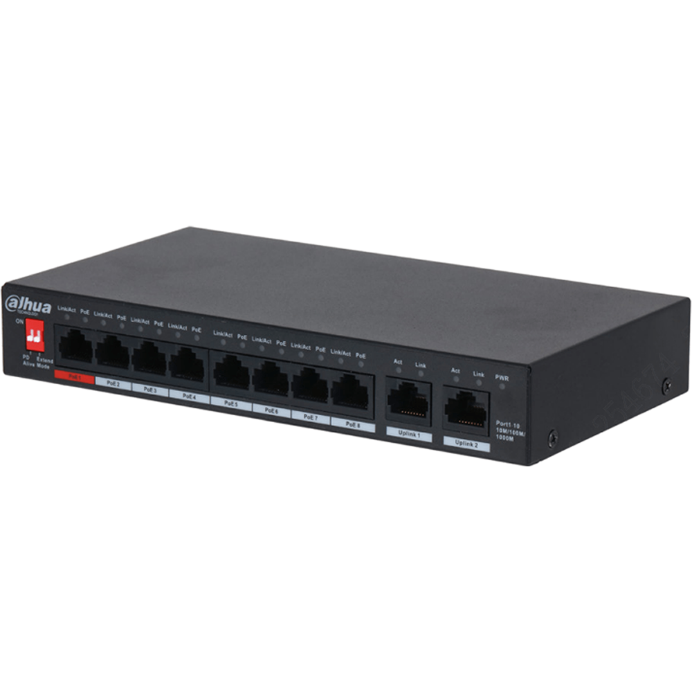 Dahua - DH-PFS3010-8GT-96 - 8-Port PoE Desktop Unmanaged Gigabit Switch ( IEEE802.3bt 90W PoE)