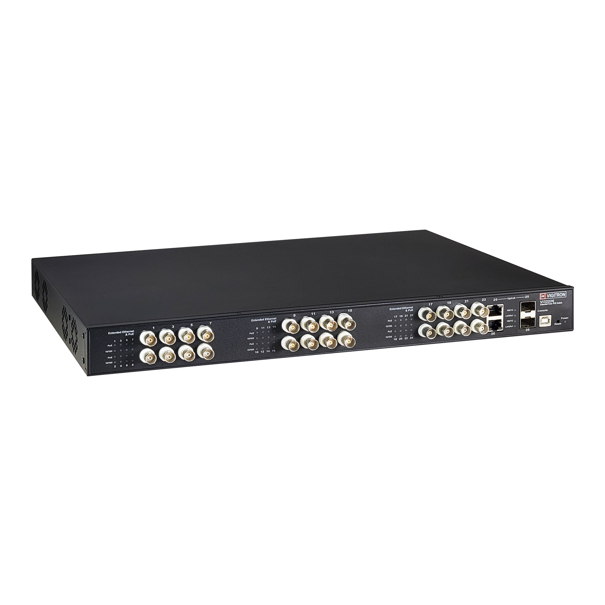 Vigitron - Vi32226 - 26-Port, 16-Port Coax, 8-Port Standard, L2, Hybrid PoE Switch