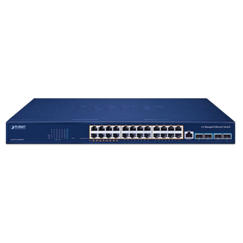 Planet - GS-6311-24HP4X - L3 8-Port 802.3bt PoE + 16-Port 802.3at PoE + 4-Port 10G SFP+ Managed Ethernet Switch