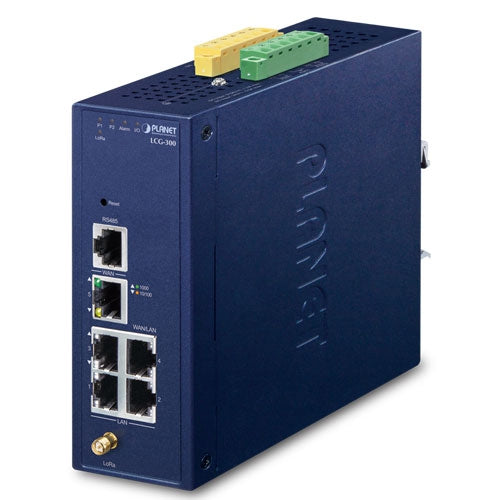 Planet - LCG-300-US - IP30 Industrial IoT LoRaWAN Gateway with 5-Port 10/100/1000T - US915 MHz