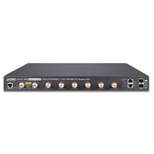 Planet - LRP-822CS - 8-port Coax + 2-port 10/100/1000T + 2-port 100/1000X SFP Long Reach PoE over Coaxial Managed Switch