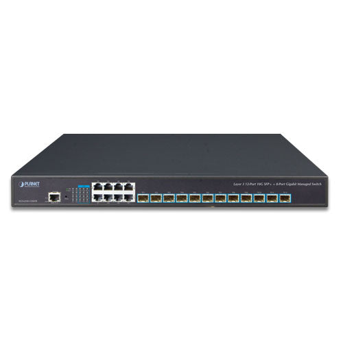 Planet - XGS-6350-12X8TR - Layer 3 12-Port 10G SFP+ + 8-Port 10/100/1000T Managed Switch with Dual 100~240V AC Redundant Power