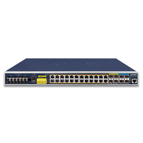 Planet - IGS-6325-24P4X - Industrial L3 24-Port 10/100/1000T 802.3at PoE + 4-Port 10G SFP+ Managed Ethernet Switch (-40~75C)