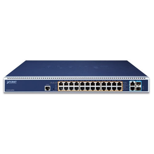 Planet - GS-6322-24P4X - L3 24-Port 10/100/1000T 802.3bt PoE + 2-Port 10GBASE-T + 2-Port 10G SFP+ Managed Switch with Dual Modular Power Supply