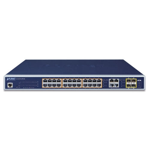 Planet - GS-4210-24PL4C - 24-Port 10/100/1000T 802.3at PoE + 4-Port Gigabit TP/SFP Combo Managed Switch (440W PoE Budget)