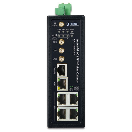 Planet - ICG-2510WG-LTE-EU - Industrial 4G LTE Cellular Wireless Gateway with 5-Port 10/100/1000T(GPS, LTE Band B1/B3/B5/B7/B8/B20)
