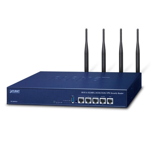 Planet - VR-300W6A - Wi-Fi 6 AX2400 2.4GHz/5GHz VPN Security Router 2400Mbps 802.11ax 5-Port 10/100/1000T