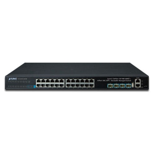 Planet - SGS-6341-24T4X - Layer 3 24-Port 10/100/1000T + 4-Port 10G SFP+ Stackable Managed Gigabit Switch
