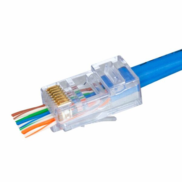 Simply 45 - S45-1501P - PROSeries Pass Through Blue Tint - Cat5e UTP with Cap45 - 50pc Clamshell 