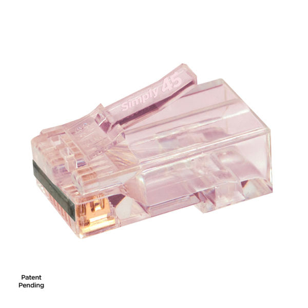 Simply 45 - S45-1700P - PROSeries Pass Through Red Tint, Hi/Lo Stagger - Cat6/6a UTP with Cap45 - 100pc Jar