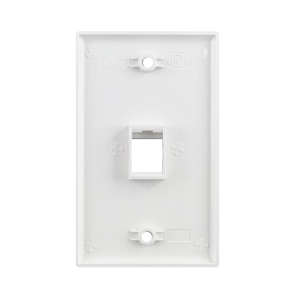 Simply 45 - S45-3201W - 1 Port White Keystone Wall Plate, Standard, Single Gang, UL - 1EA/BAG