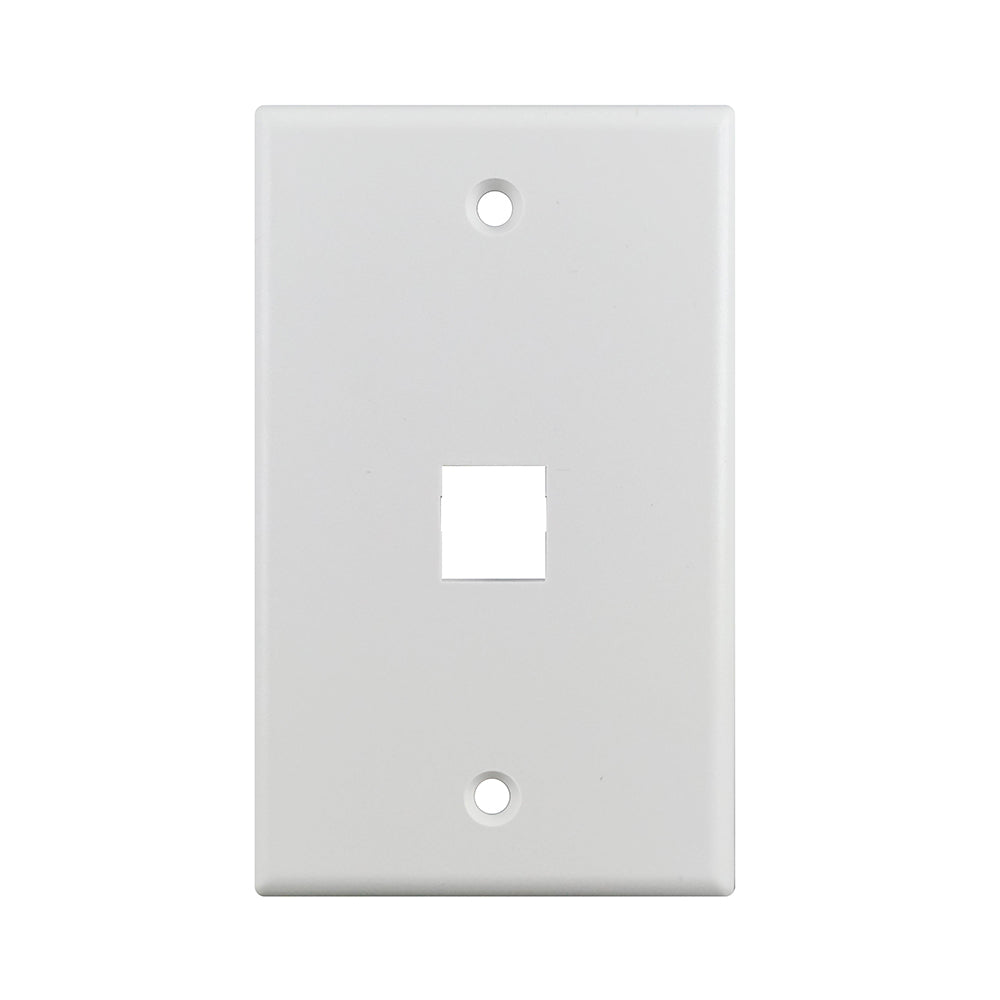 Simply 45 - S45-3201W-25 - 1 Port White Keystone Wall Plate, Standard, Single Gang, UL - 1EA/Bag, 25/Pack