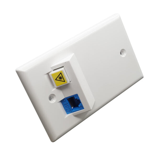Simply 45 - S45-3202AW - 2 Angled Port White Keystone Wall Plate, Standard, Single Gang, UL - 1EA/BAG