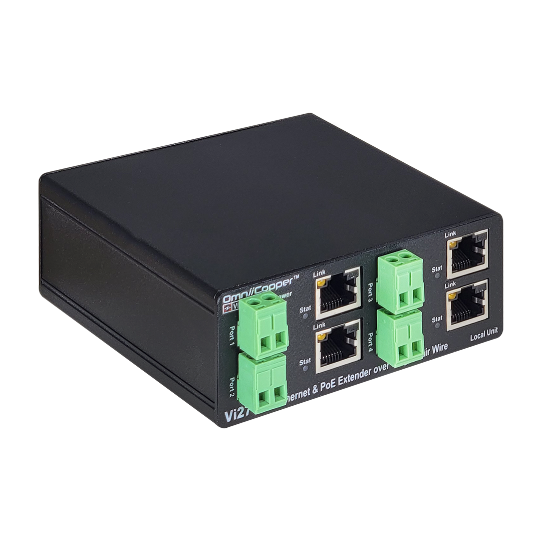 Vigitron - Vi27004 - 4-Port Ethernet & PoE Receiverer over Single-Pair wires