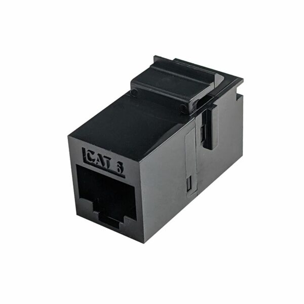 Simply 45 - S45-3260B - Cat6 UTP Black Keystone Feed-Thru Coupler - w/6-Color Snap-On ID Bars Included. 1ea/bag