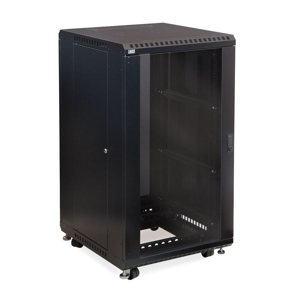Kendall Howard - 3100-3-024-22 - 22U LINIER® Server Cabinet - Glass/Vented Doors - 24