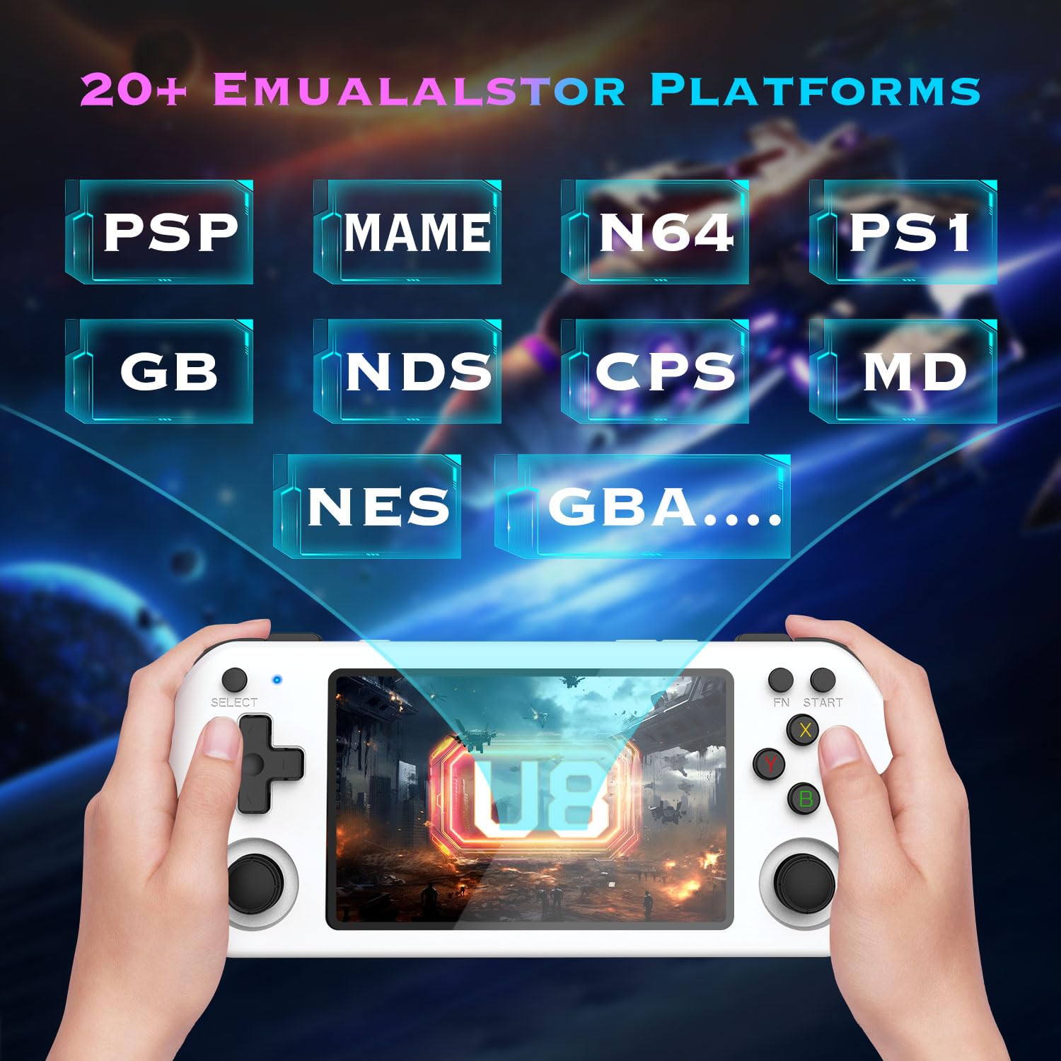 2025 U8 New Retro Handheld Game Console with 20,000 Plus Preloaded Games - 4.0 Inch IPS Screen - Linux System