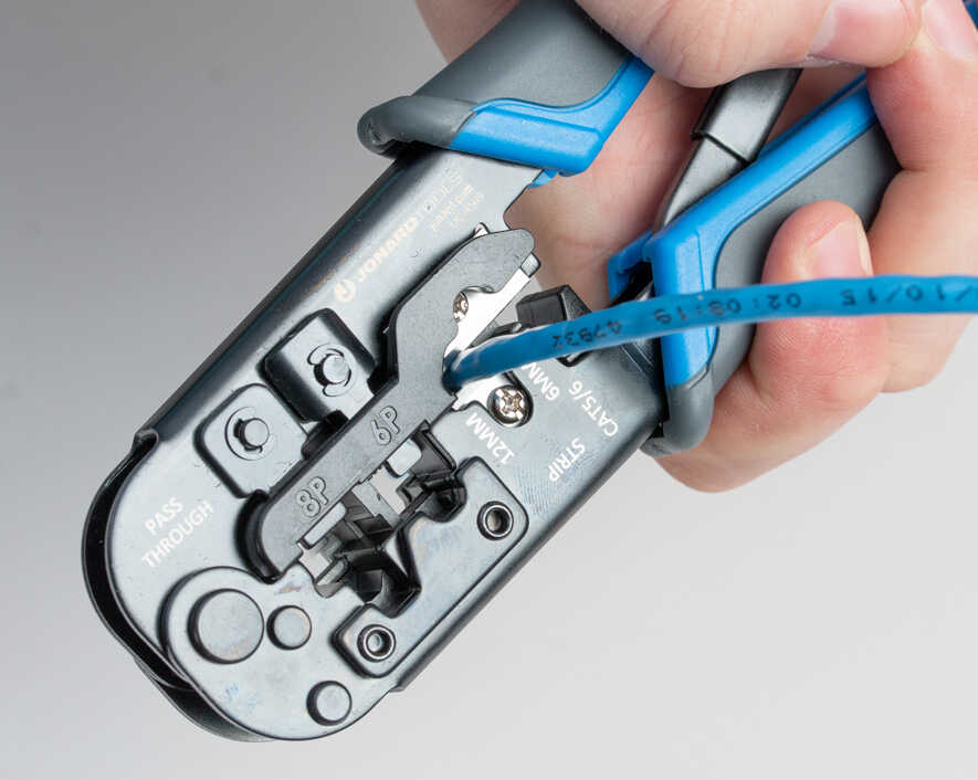 Jonard Tools - UC-4569 - 6-In-1 RJ45, RJ11/12 Modular Pass Through Crimping Tool For Cat3, Cat5/5e, And Cat6 Cables