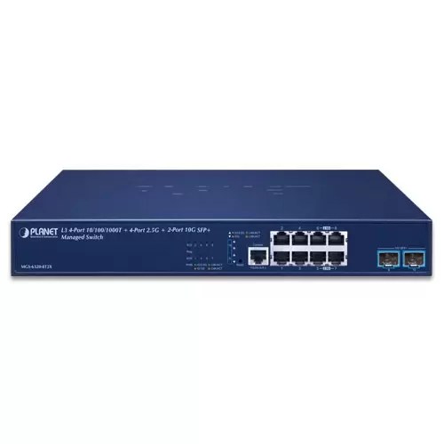 Planet - MGS-6320-8T2X - L3 4-Port 10/100/1000T Plus 4-Port 2.5G Plus 2-Port 10G SFP+ Managed Switch