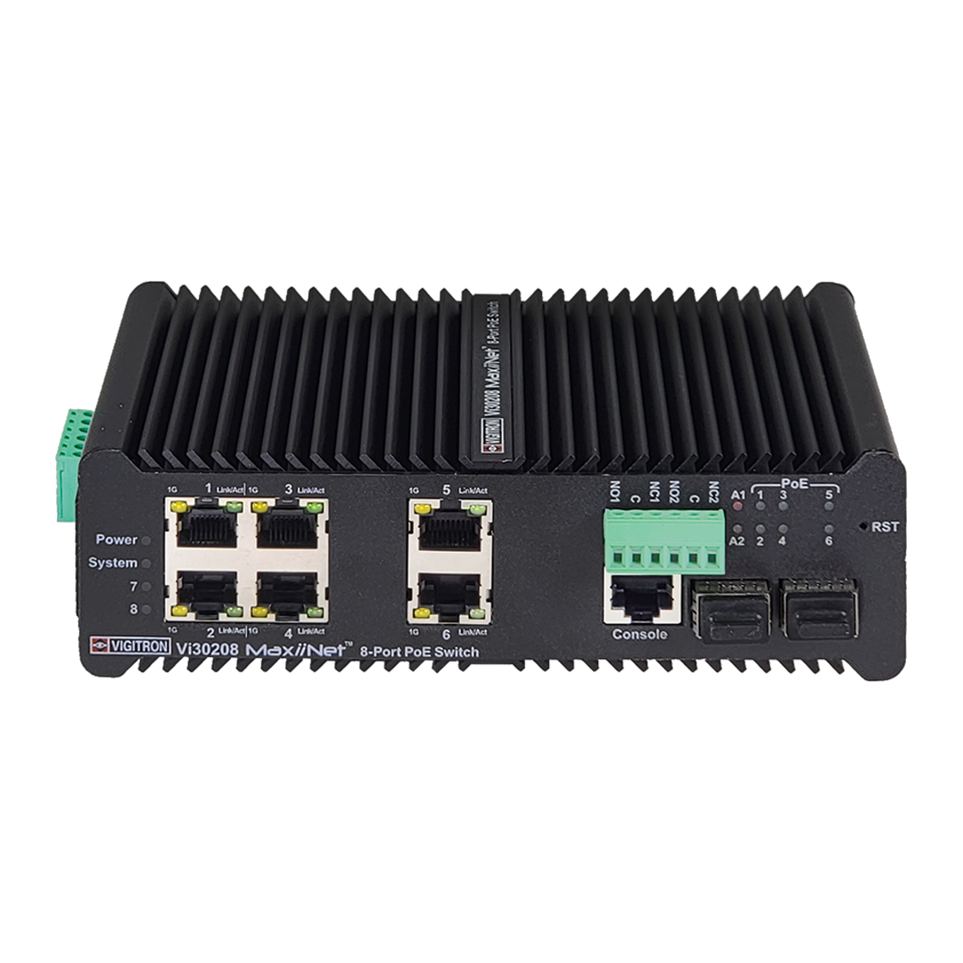 Vigitron - Vi30208 - 4-Port Ethernet & PoE Receiverer over Single-Pair wires