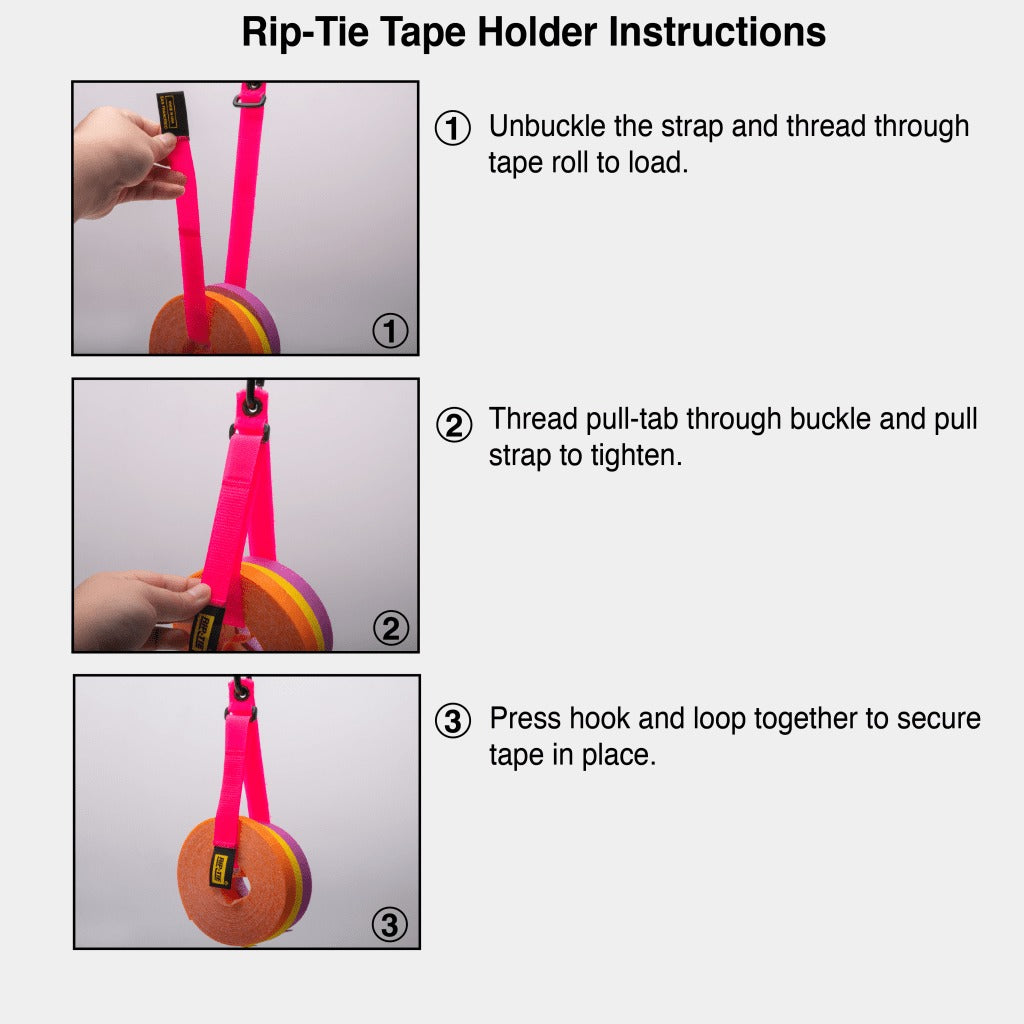 Rip-Tie - TH-M16 - 3/4 Inch Wide TapeHolder with Carabiner 3/4