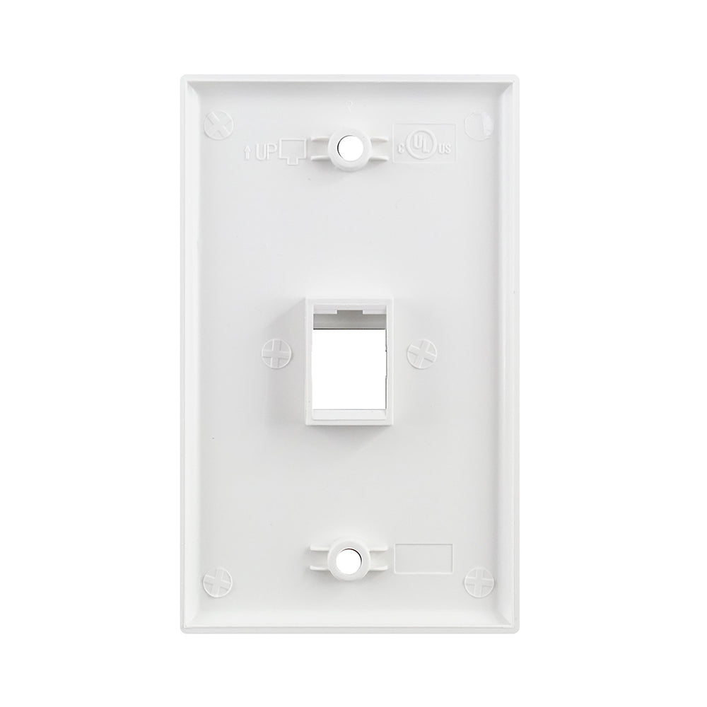 Simply 45 - S45-3201W-25 - 1 Port White Keystone Wall Plate, Standard, Single Gang, UL - 1EA/Bag, 25/Pack